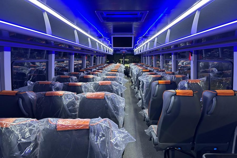 Completed bus interior
